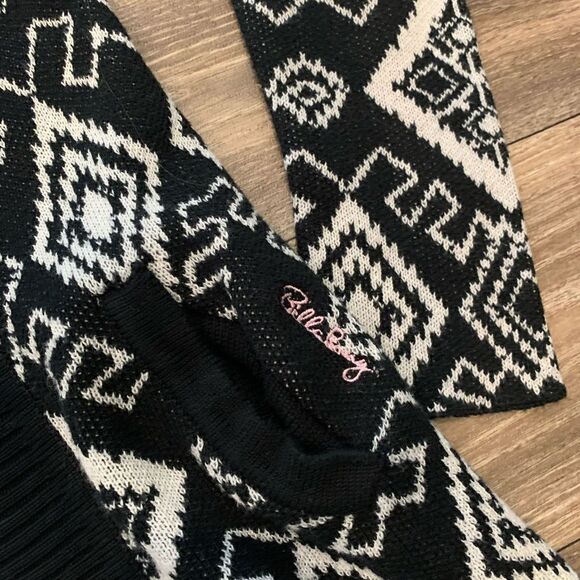 Billabong fringe open style cardigan sweater Beach Size L - Picture 2 of 5